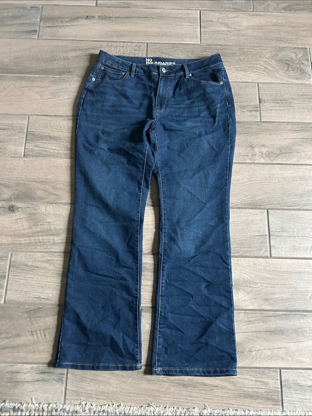 No Boundaries Women's Dark Blue Flared Jeans
